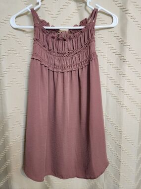 Maurices Mauve Smocked Sleeveless Dress